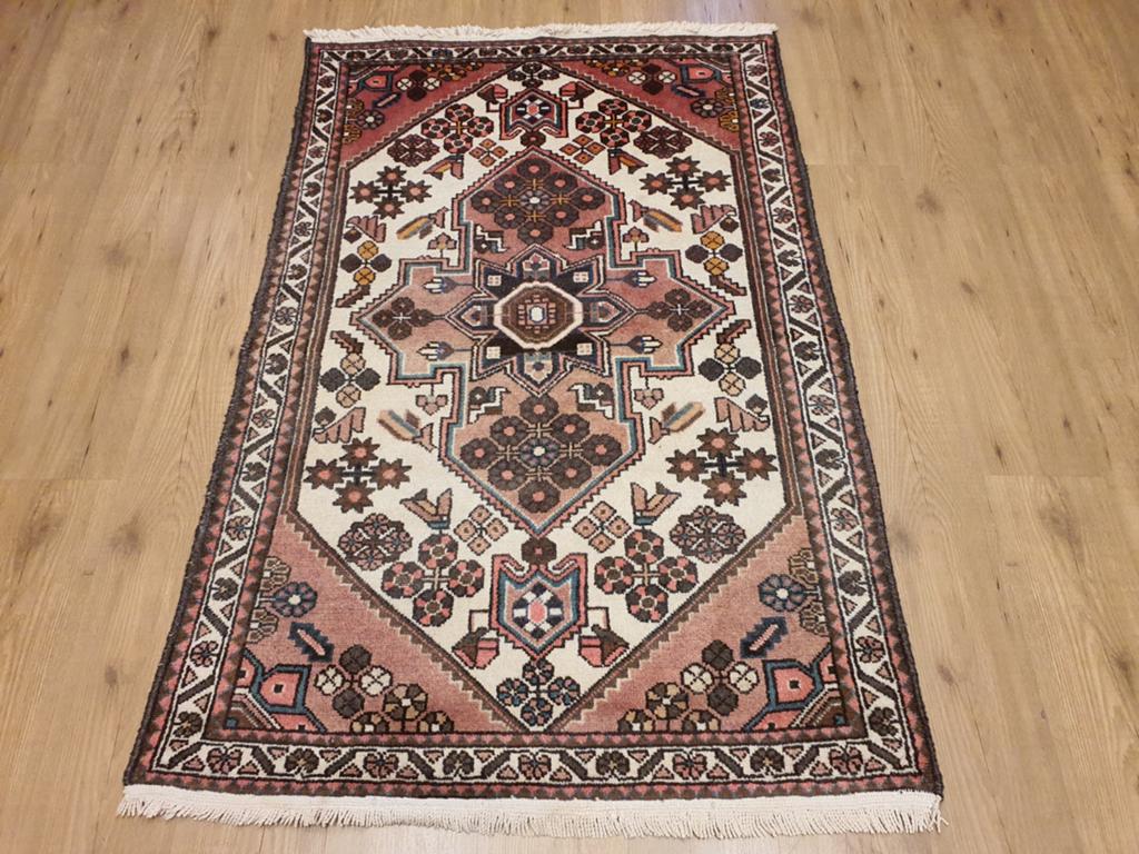 Vintage handgeknoopt perzisch tapijt hamadan 158x101, Info@SlatsAntiek.nl, Gebruikt, 100 tot 150 cm, Vof Slats Antiek