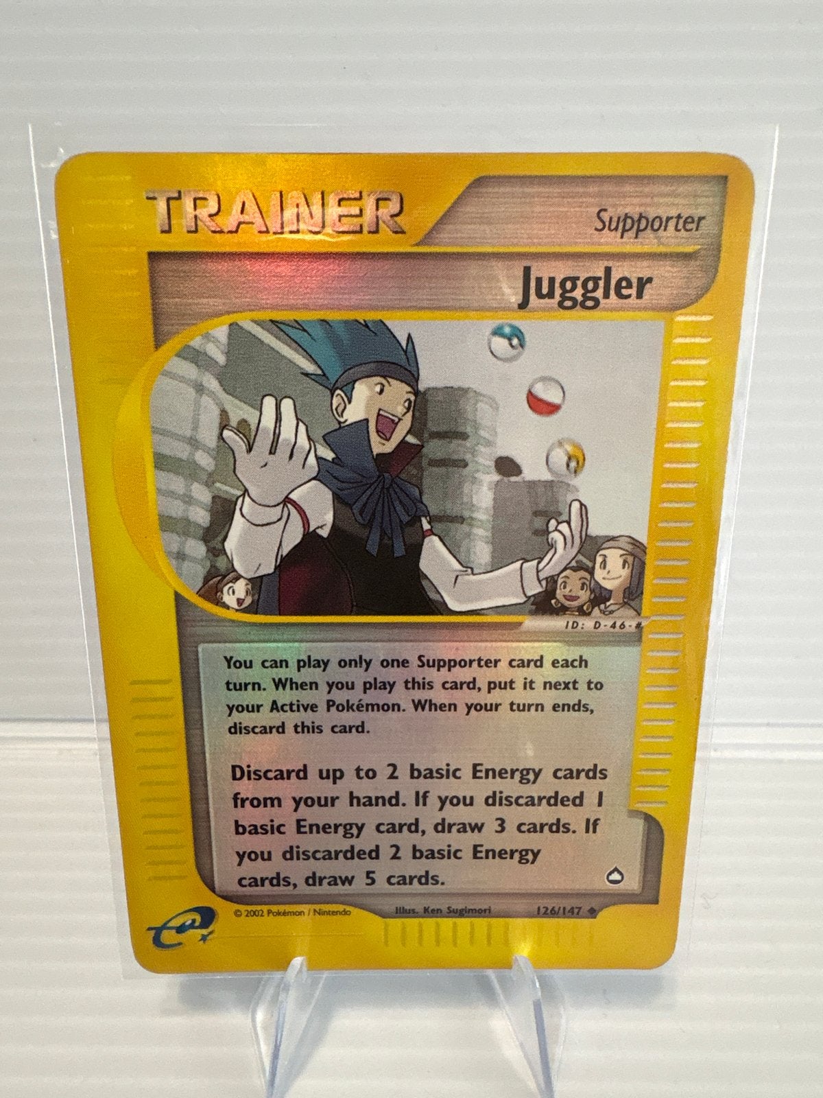Pokémon Juggler 126/147 Aquapolis, reverse holo, Ophalen of Verzenden, Zo goed als nieuw, Losse kaart