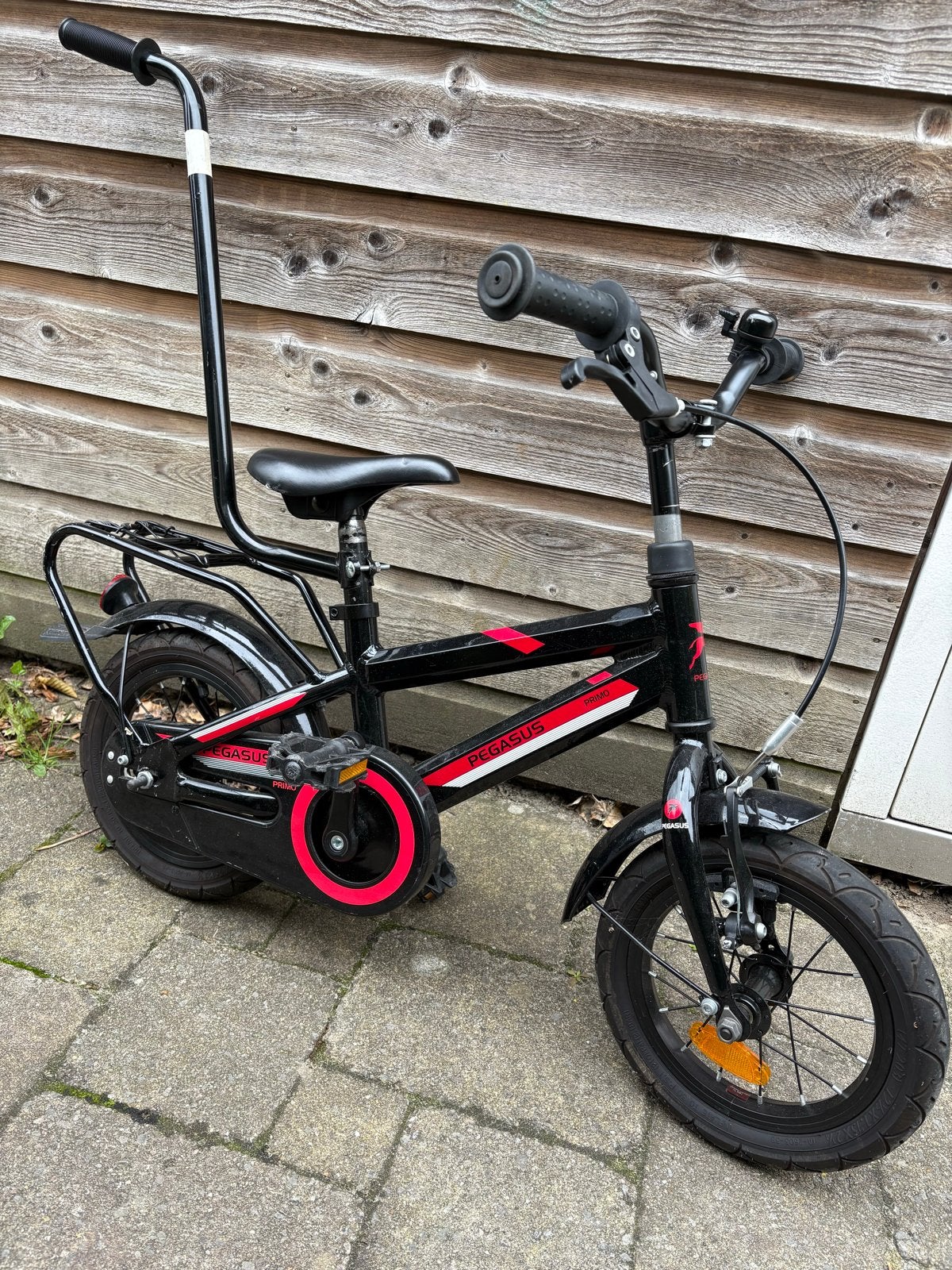 Pegasus kinderfiets met duwstang, Fietsen en Brommers, Ophalen, Terugtraprem, Zijwieltjes, Gebruikt