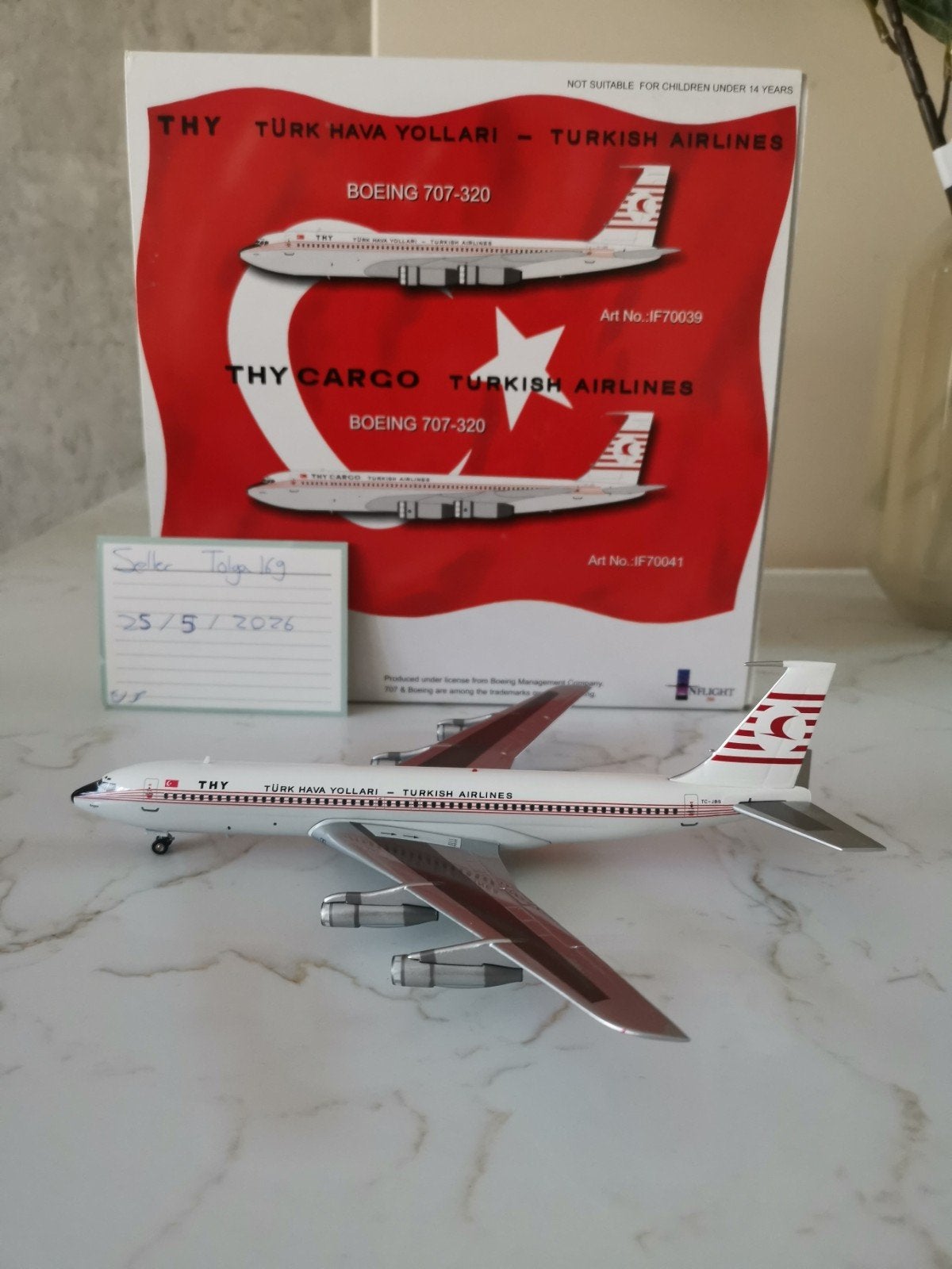 Turkish Airlines B707-300 Inflight200 IF70039 1:200 TC-JBS, Overige merken, 1:200 of kleiner, Nieuw, Ophalen of Verzenden