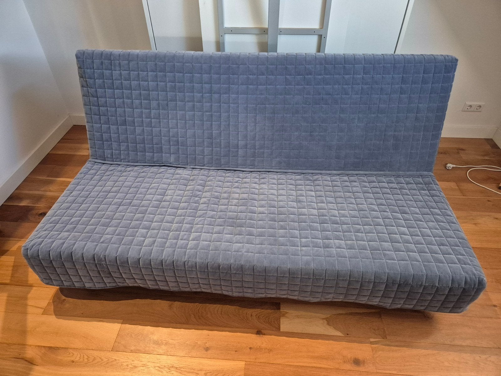 IKEA BEDDINGE slaapbank met lattenbodem en matras, Ophalen, Blauw, Tweepersoons, 140 cm