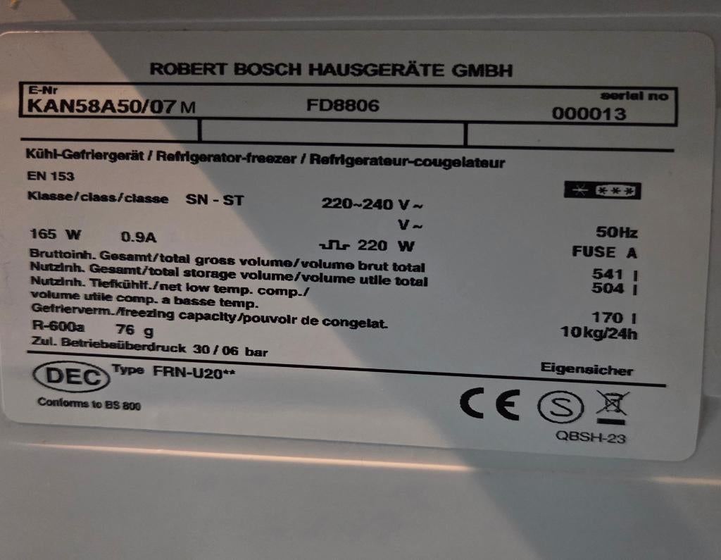 Bosch 2 deurs koelkast deurrubber, Ophalen of Verzenden, Nieuw