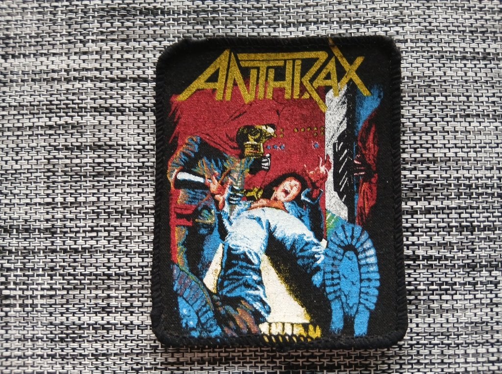 ANTHRAX vrij zeldzame 1985 patch a4 vintage 8.5 cm metal, Verzenden, Nieuw, Kleding
