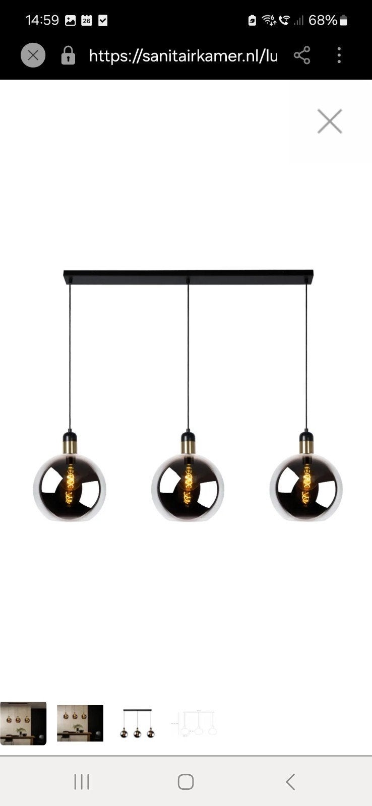 Hanglamp, Ophalen of Verzenden, Glas, Minder dan 50 cm