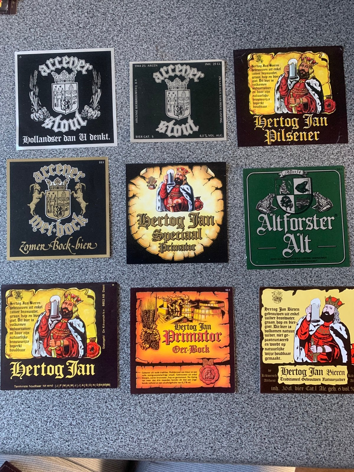 9 Bier etiketten Hertog Jan, Ophalen of Verzenden, Zo goed als nieuw, Hertog Jan