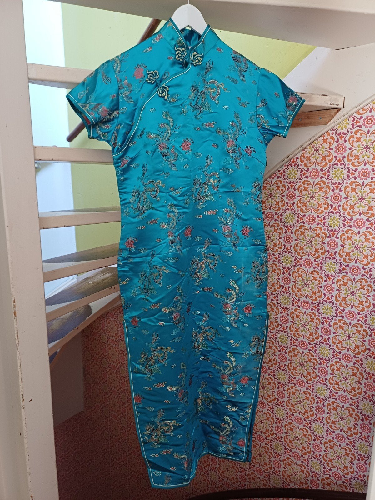 Chinese Kimono jurk, Ophalen, Zo goed als nieuw, Onder de knie