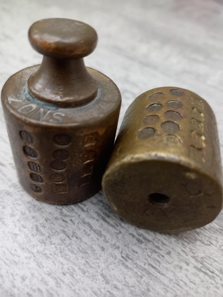 Koperen gewichten (2 stuks 20 gram, geijkt), Antiek en Kunst, Antiek | Koper en Brons, Koper, Ophalen of Verzenden