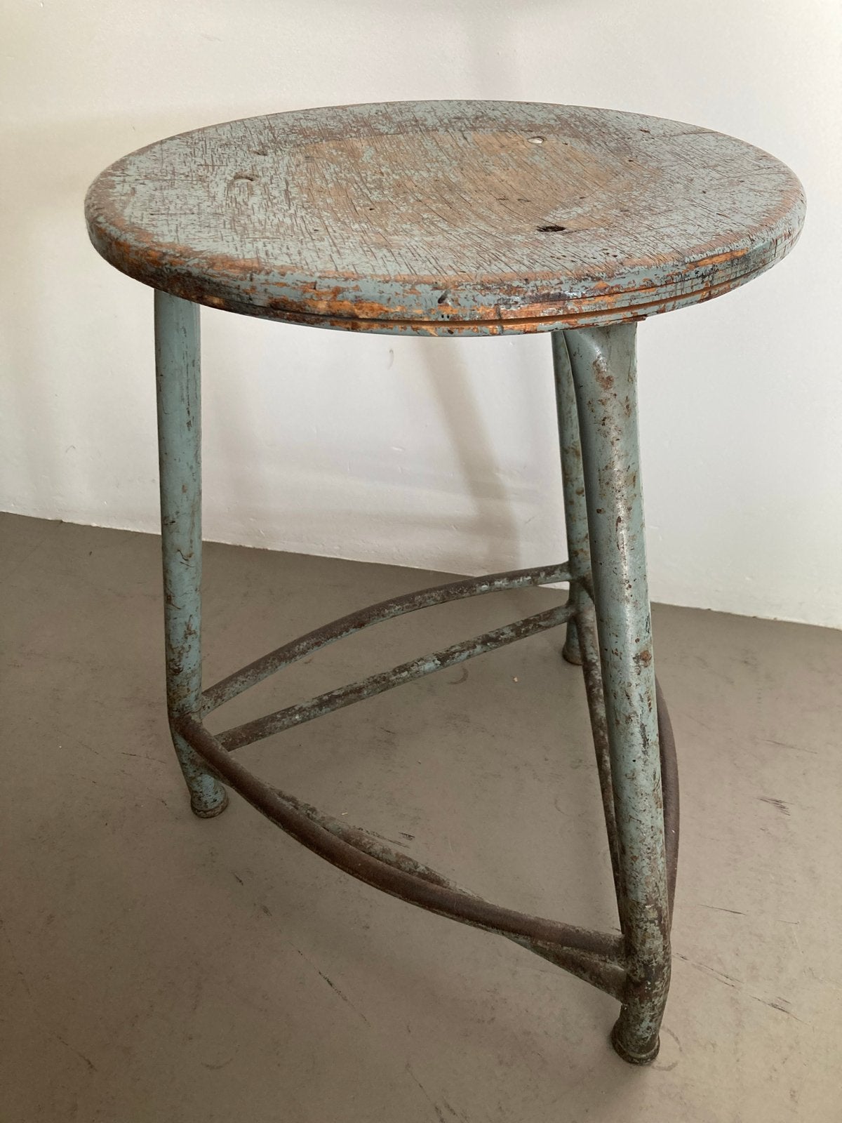 Vintage Industriële Kruk, Ophalen, Gebruikt, Hout