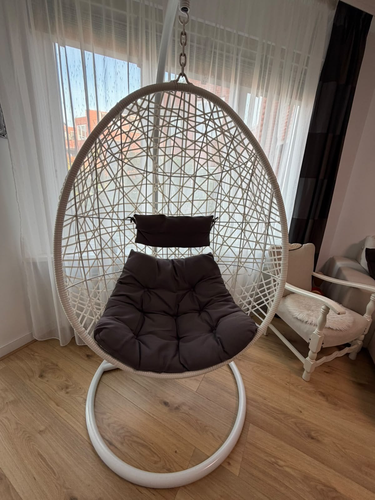 Xenos Hangstoel Swing wit, Tuin en Terras, Ophalen, Zo goed als nieuw, Rotan
