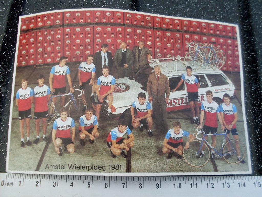 sticker amstel bier wielerploeg 1981 wielrennen cycling, Verzenden, Zo goed als nieuw, Sport