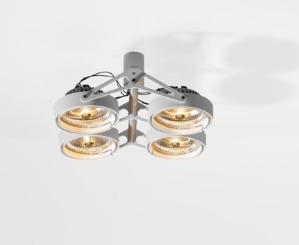 MODULAR NOMAD SURFACE ADJUSTABLE 4x, Huis en Inrichting, Lampen | Plafondlampen, Ophalen of Verzenden, Zo goed als nieuw, Metaal