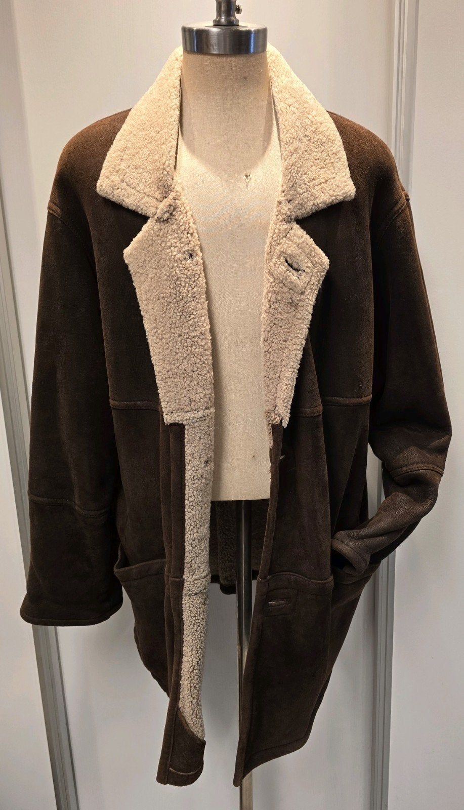 Heren lammy coat parka - maat XXL - lamsvacht lamsleer, Ophalen of Verzenden, Zo goed als nieuw, Overige maten, Bruin