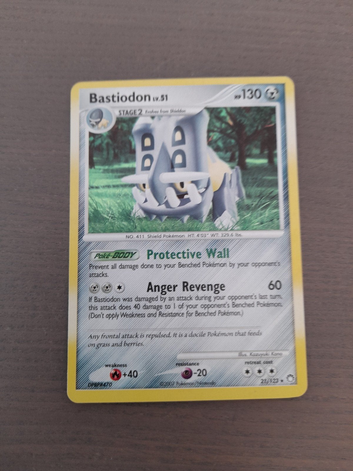 Mysterious treasures 21/123 bastiodon holo, Ophalen of Verzenden, Gebruikt, Losse kaart, Foil
