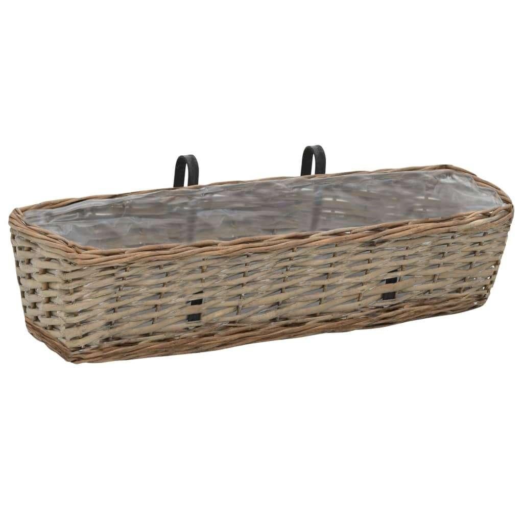 2 st Bloembak balkon plantenbak 60 cm bruin GRATIS BEZORGD!, Kunststof, Minder dan 30 cm, Verzenden, Nieuw