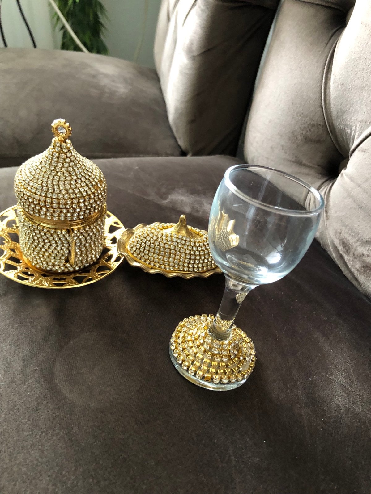Turkse thee/henna set met strass - Nieuw, Aziatisch, Nieuw, Ophalen of Verzenden, Metaal
