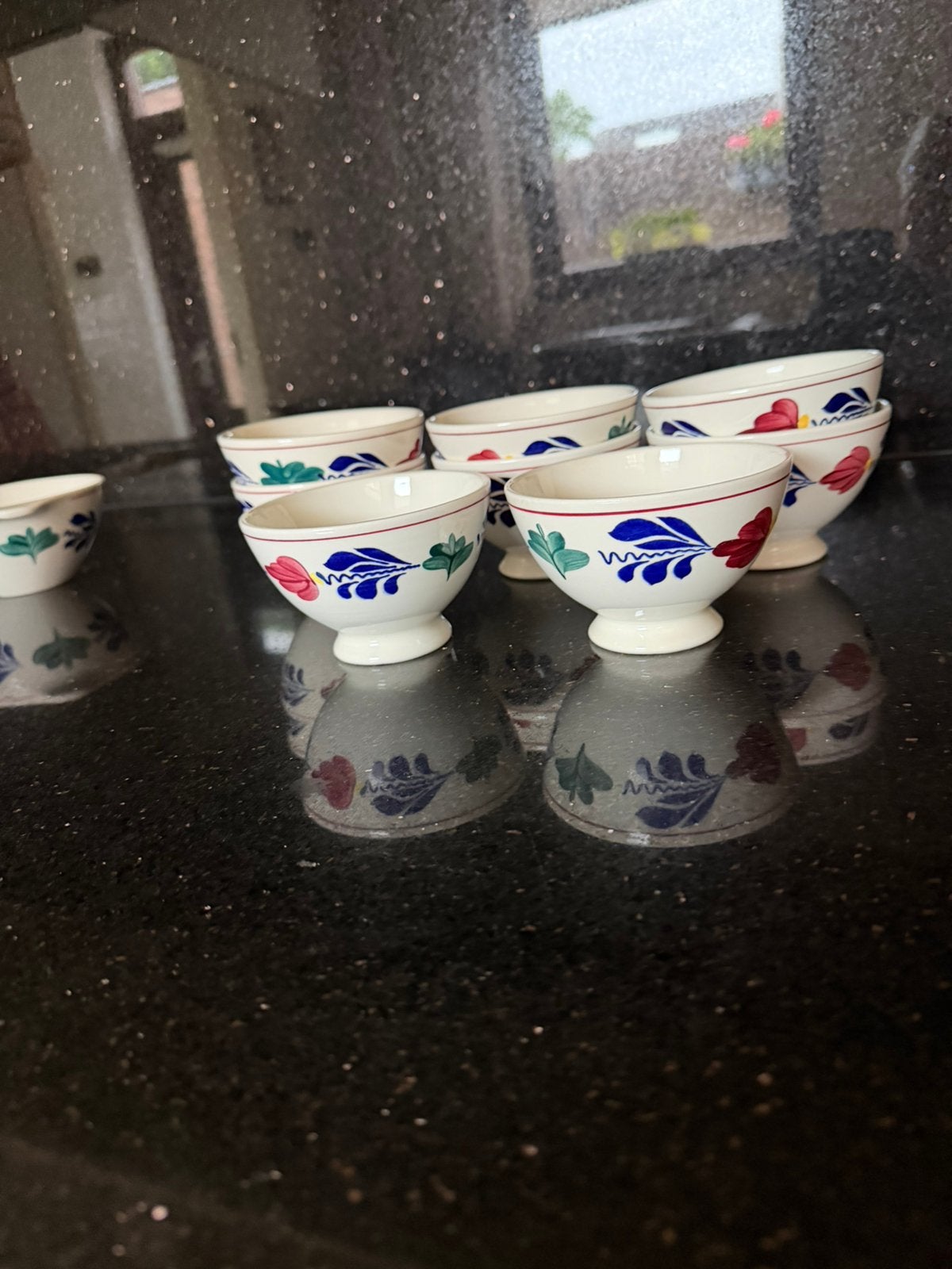 Boerenbont schaaltjes op voetje Doorsnede 10 cm €3,50 /st, Huis en Inrichting, Keuken | Servies, Ophalen of Verzenden, Zo goed als nieuw