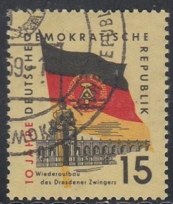 DDR 1959 724 DDR 10 jaar 5p, Gest, Ophalen of Verzenden, DDR, Gestempeld
