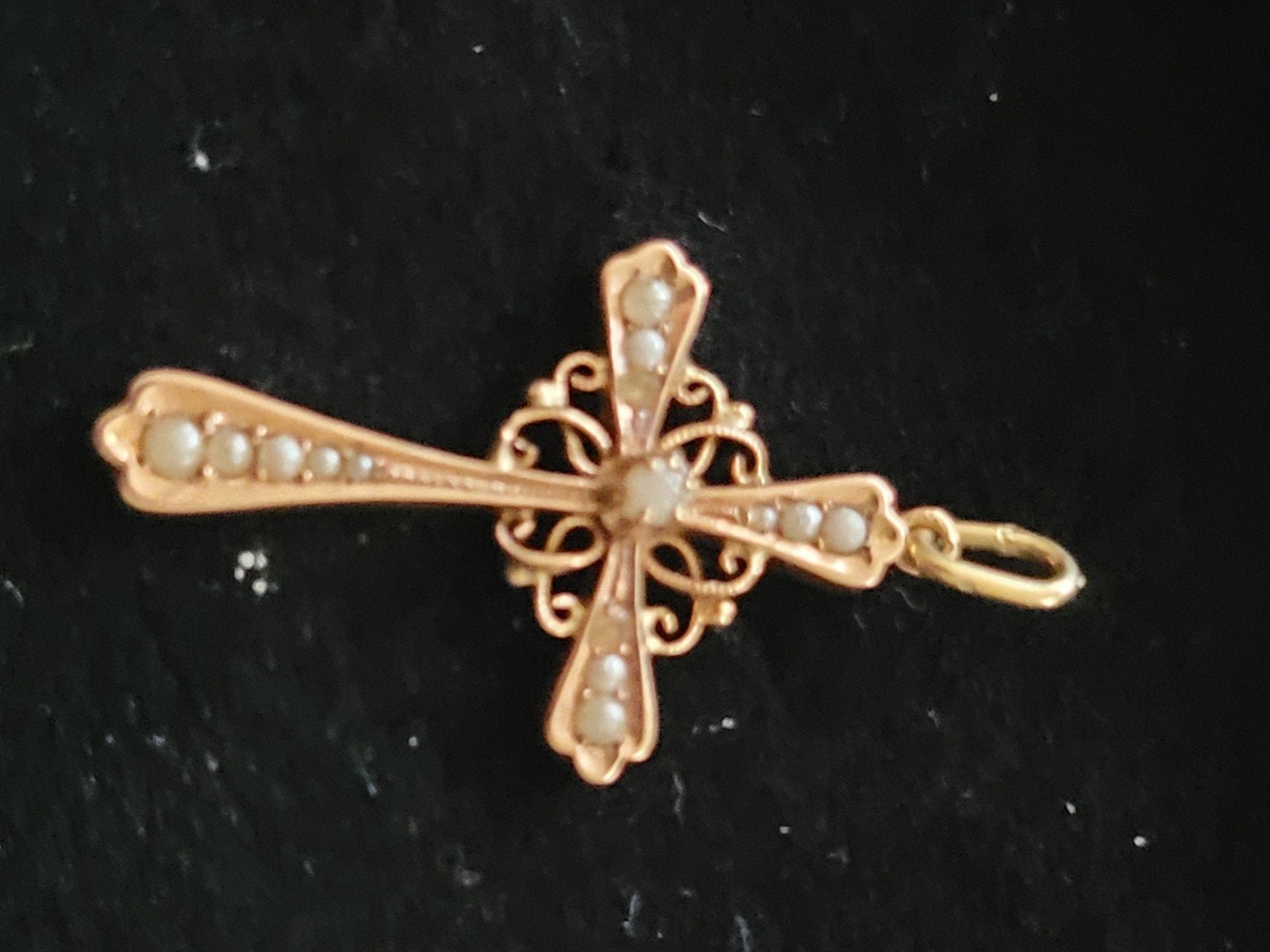 Antieke gouden kruisje, Ophalen of Verzenden
