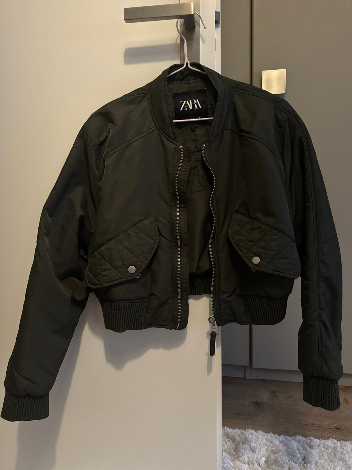 Zara groen bomberjack L, Kleding | Dames, Ophalen of Verzenden, Zo goed als nieuw, Maat 36 (S), Groen