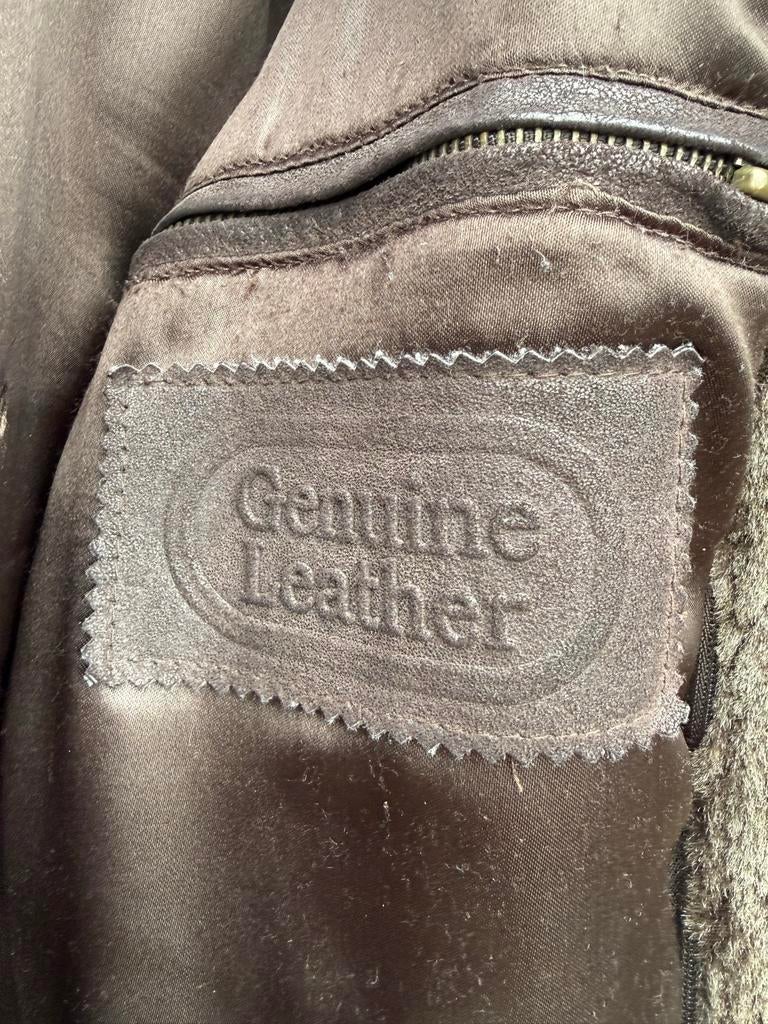 Heren Leren Jas Maat 52/54 - 100% Leer, Ophalen, Gedragen, Maat 52/54 (L), Bruin