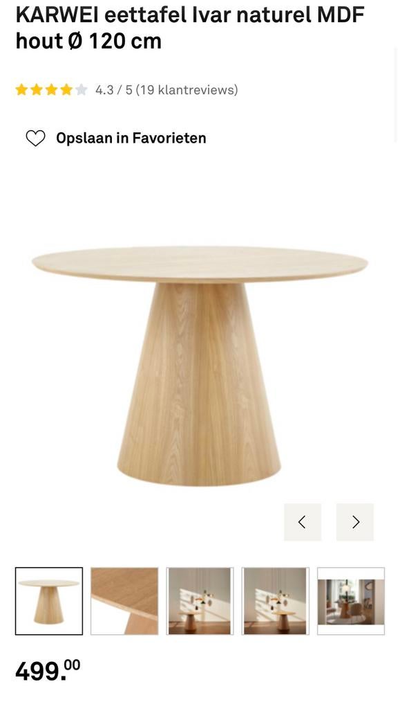 Eettafel Ivar Rond 120cm ZGAN, Huis en Inrichting, Tafels | Eettafels, Ophalen of Verzenden