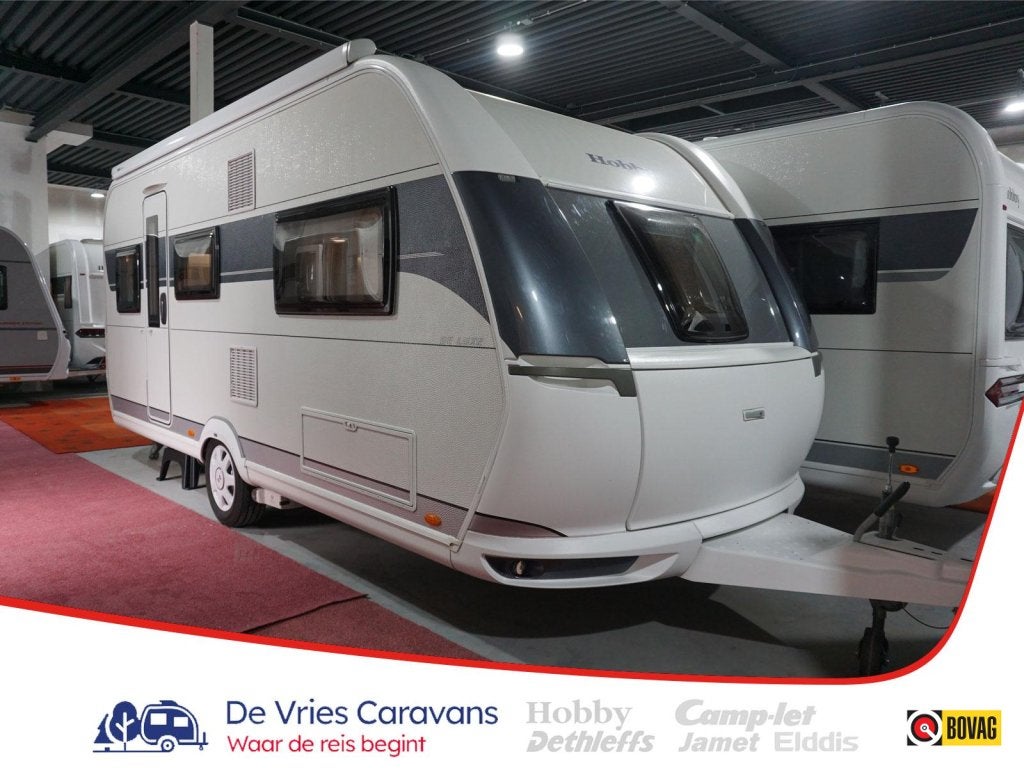 Hobby De Luxe 495 UL aparte bedden, mover, Caravans en Kamperen, Caravans, Bedrijf, tot en met 4, 1000 - 1250 kg, Rondzit, Hobby