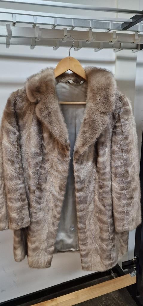 Vintage Bontjas Donkerwolke Enschede - Maat M, Maat 38/40 (M), Beige, Ophalen of Verzenden, Zo goed als nieuw