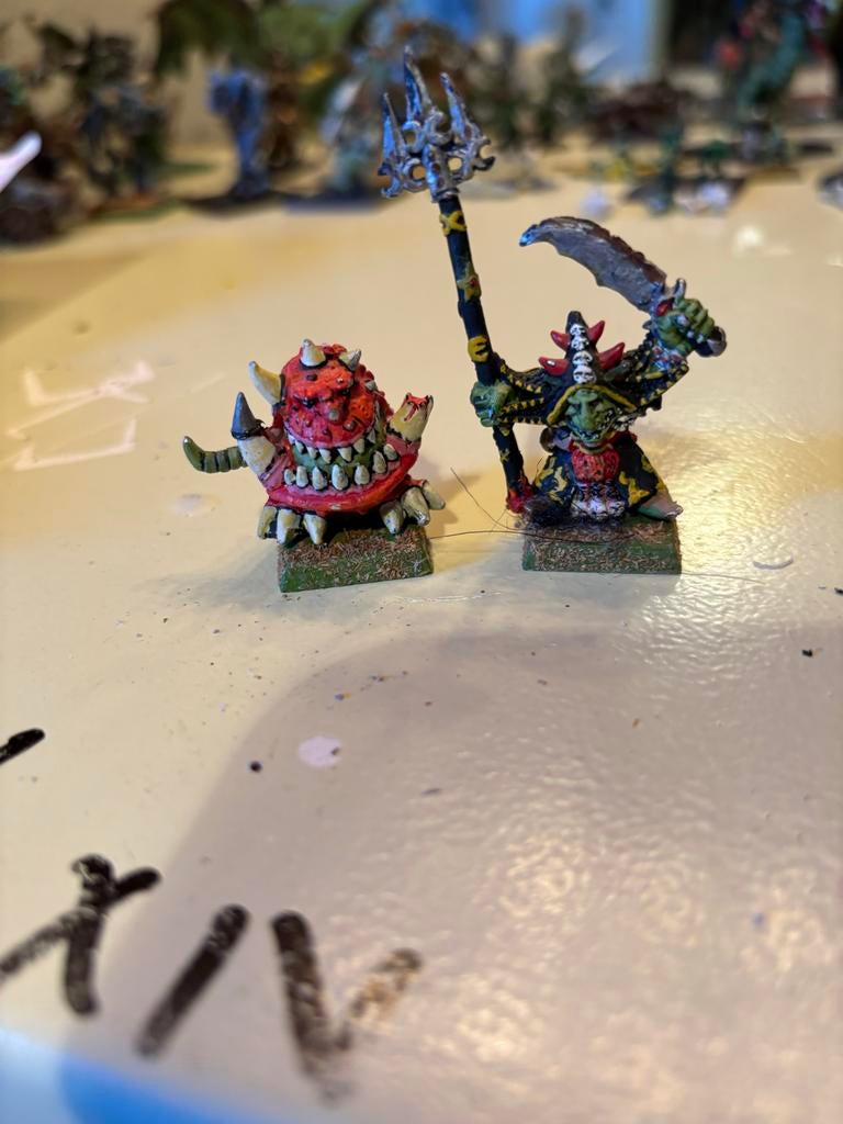 Warhammer Fantasy: Skarsnik en Gobbla (Geverfd), Hobby en Vrije tijd, Wargaming, Gebruikt, Figuurtje(s), Warhammer, Ophalen of Verzenden