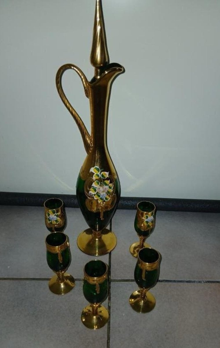 Murano set ,karaf met 5 glasjes, Ophalen of Verzenden