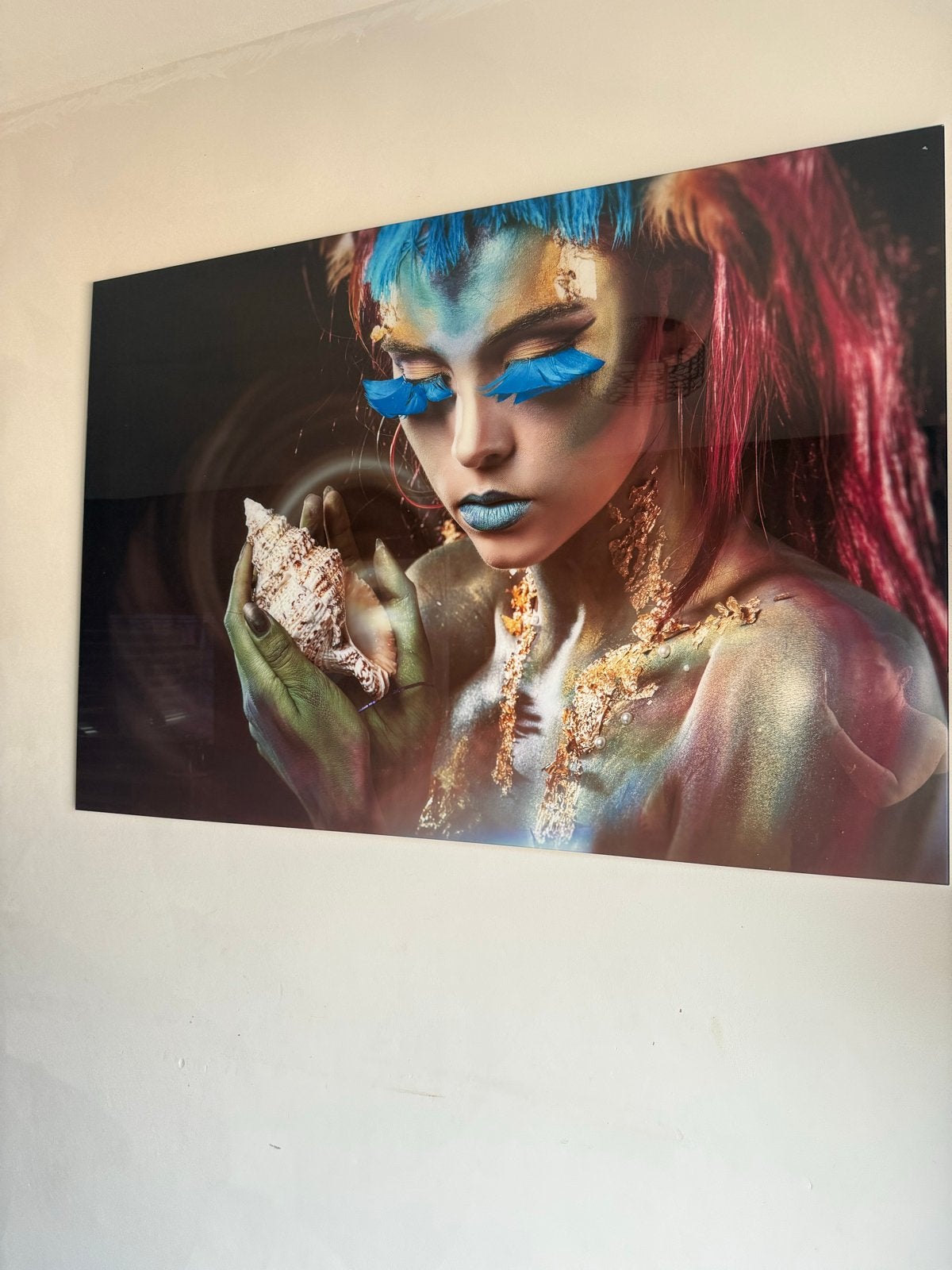 Glas schilderij Intratuin - Zo goed als nieuw, Antiek en Kunst, Kunst | Schilderijen | Modern, Ophalen, Glas, Ophangklaar, Figuren