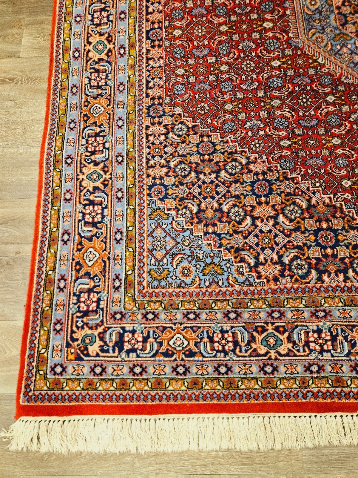 Perzisch Handgeknoopt Bidjar Tapijt. prachtige kleuren, Perzisch, 200 cm of meer, Ophalen of Verzenden, Zo goed als nieuw