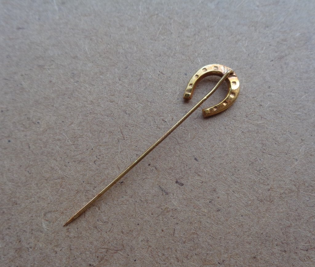 14 karaat 585 gouden revere speld hoefijzer [284], 4 tot 7 cm, Ophalen of Verzenden, Zo goed als nieuw, Goud