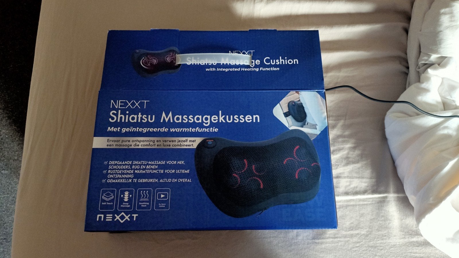 NEXXT Shiatsu Massagekussen met Warmtefunctie, Ophalen