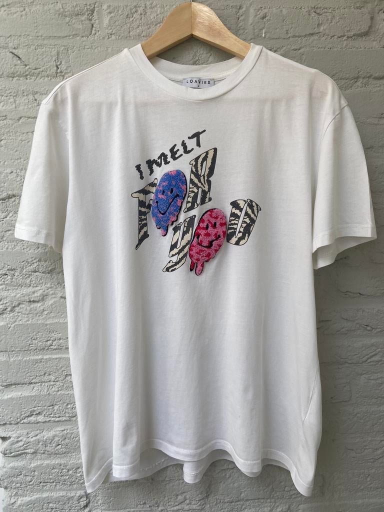 Shirt merk Loavies, Maat 38/40 (M), Wit, Ophalen of Verzenden, Korte mouw
