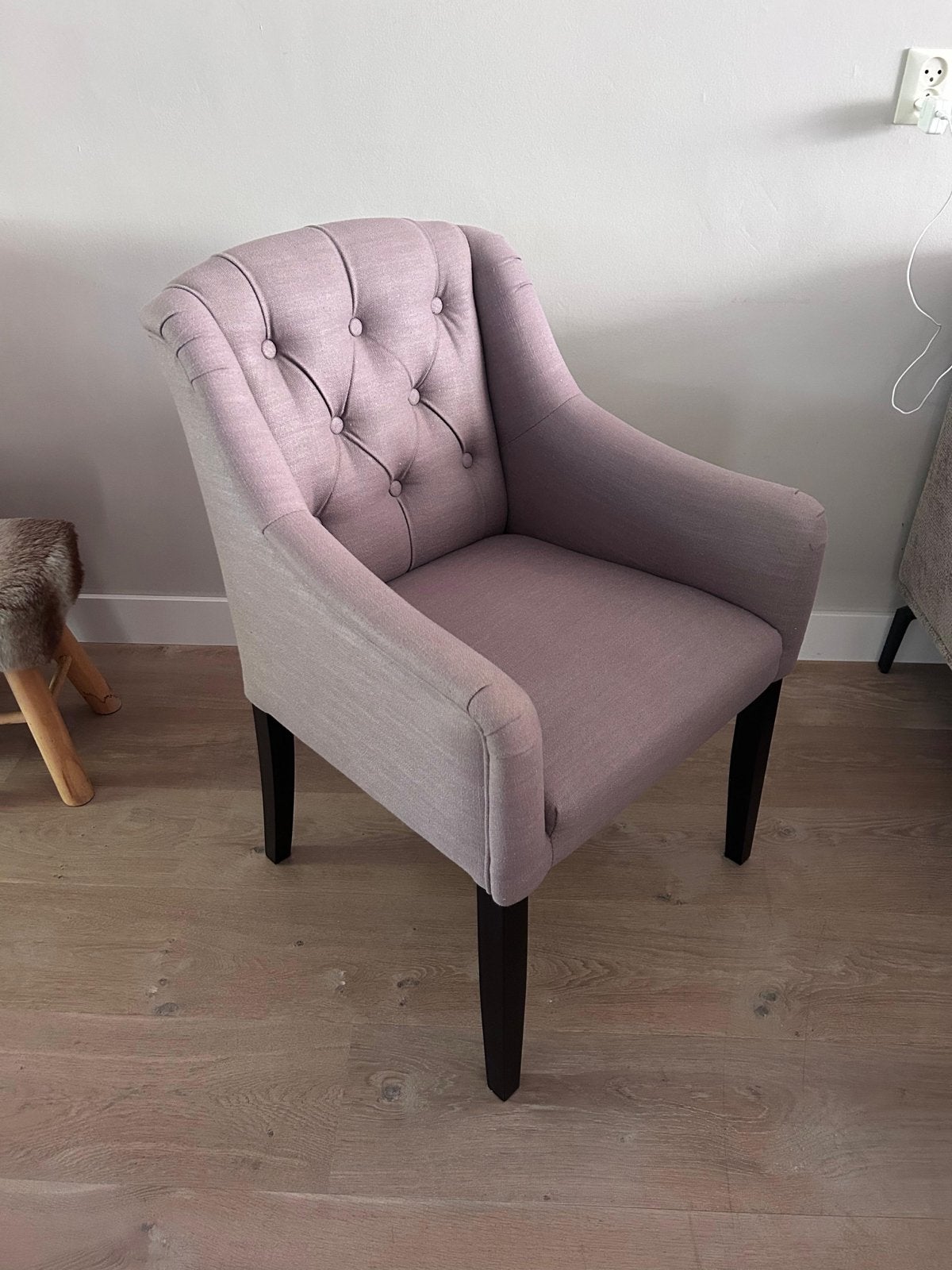 Set van 6 grijze eetkamerstoelen in goede staat, Huis en Inrichting, Stoelen, Ophalen, Gebruikt, Vijf, Zes of meer stoelen, Stof