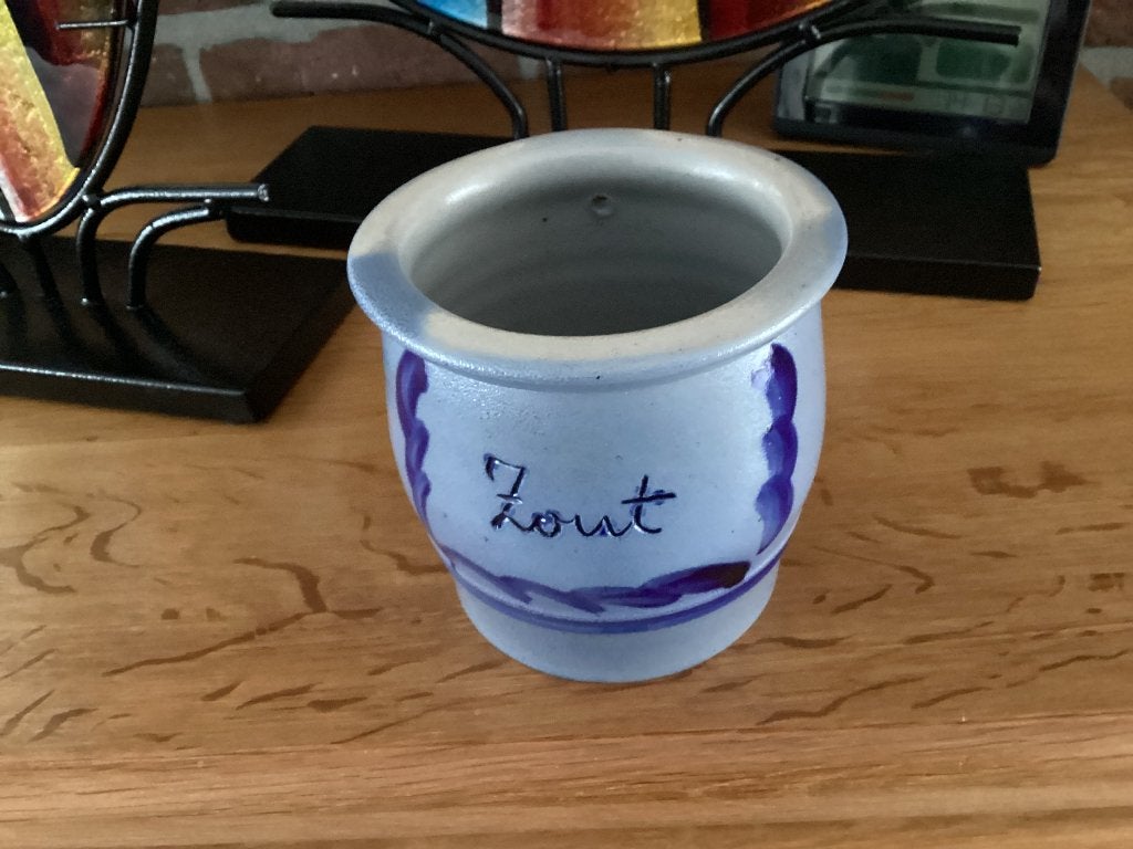 Keulse Zoutpot, Ophalen, Nieuw, Blauw, Steen/keramiek