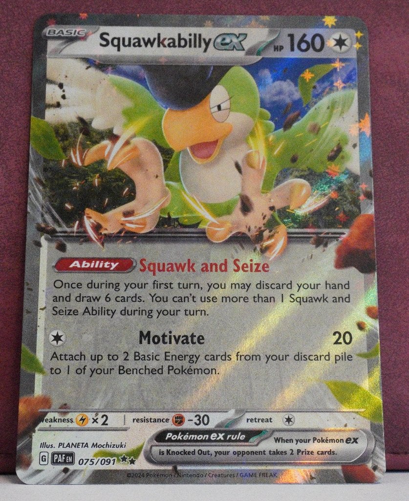 Squawkabilly EX 075-091 Paldean Fates Pokèmon Kaart, Verzenden, Nieuw, Losse kaart
