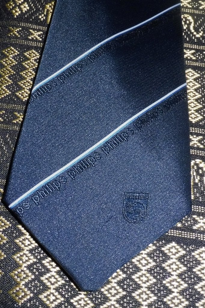 Philips stropdas blauw met logo onder en opschrift Philips, Ophalen of Verzenden, Nieuw, Gebruiksvoorwerp