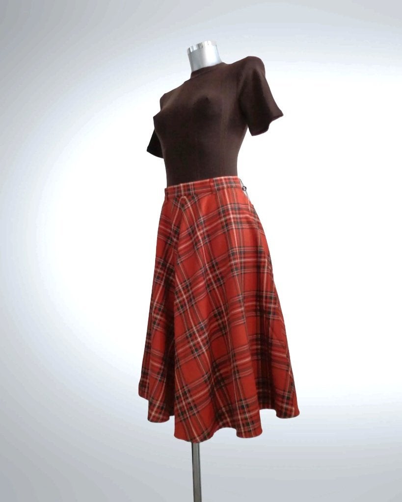 Hell Bunny Tawny Tartan Circle Skirt Rok - Vintage Retro, Overige kleuren, Nieuw, Ophalen of Verzenden, Hell Bunny