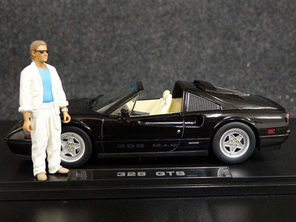 KK-Scale 1:18 Ferrari 328 GTS zwart Miami Vice en Crockett, Hobby en Vrije tijd, Overige merken, Auto, Onbekend, Nieuw