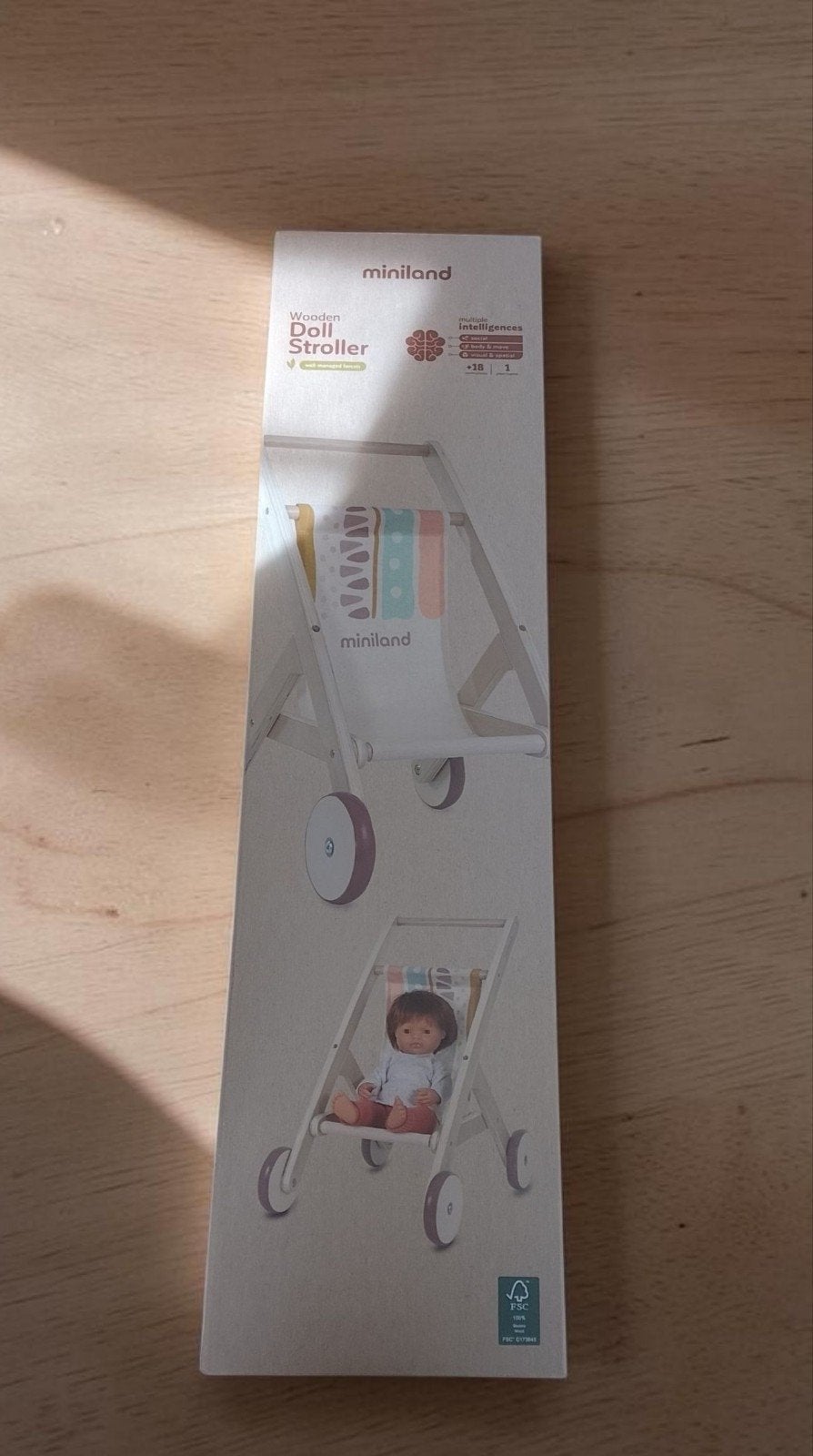 Houten Poppenwagen - Nieuw in doos, Ophalen of Verzenden, Nieuw, Babypop