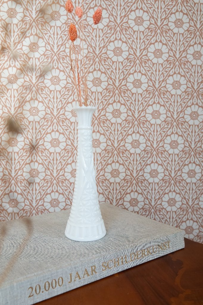 Opaline melkglas vaas wit, Ophalen of Verzenden