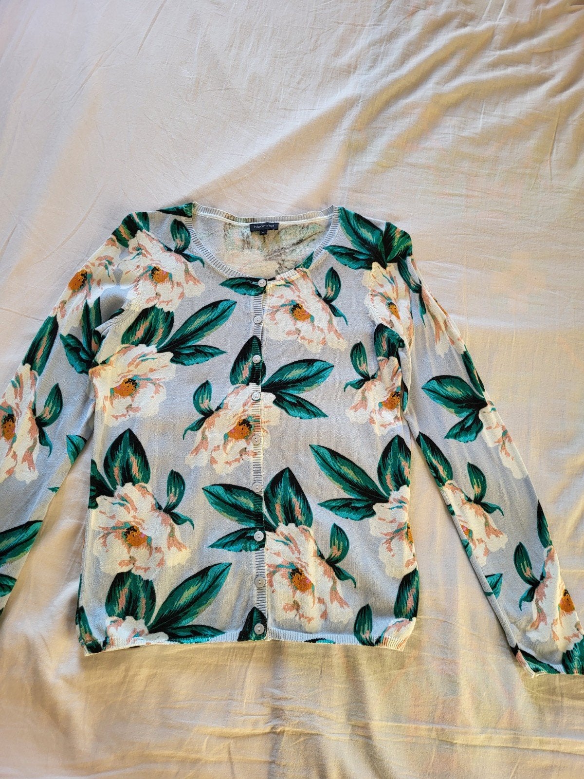 Bloomings fijngebreid vest met bloemenprint 100% katoen, Kleding | Dames, Truien en Vesten, Meerkleurig, Nieuw, Ophalen of Verzenden