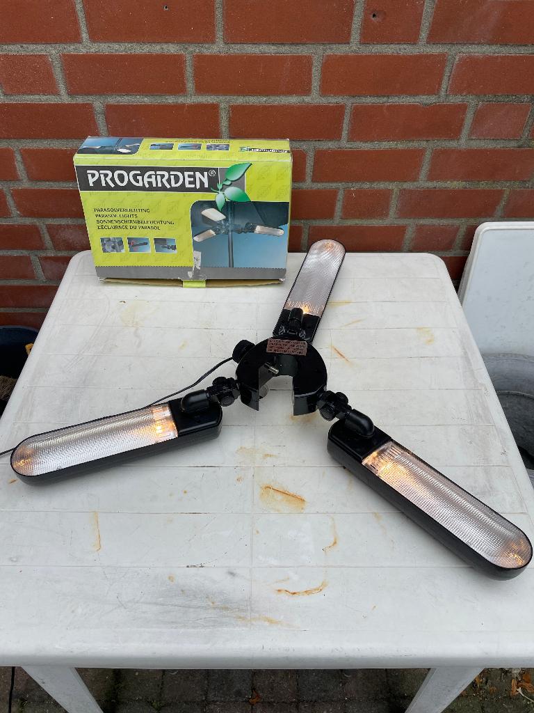 Progarden parasol verlichting, Tuin en Terras, Parasols, Ophalen, Gebruikt, Minder dan 1 meter, Overige typen