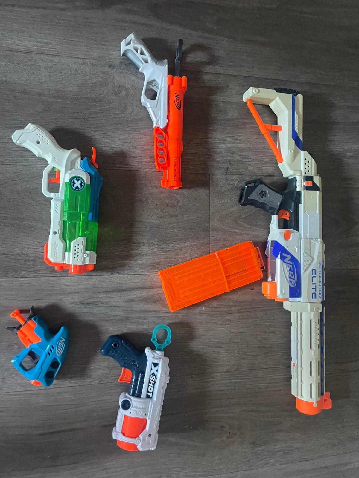 Groot pakket Nerf en X-Shot blasters met waterpistool, Ophalen, Gebruikt