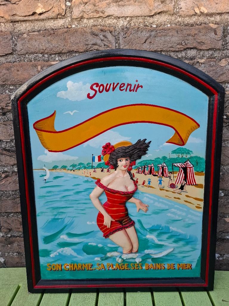Prachtig pubbord strand, Ophalen of Verzenden