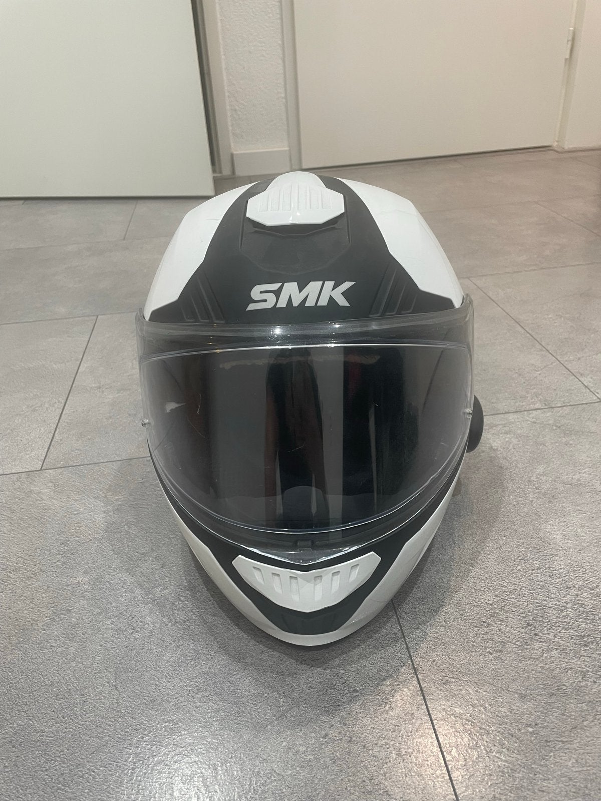 SMK Integraalhelm - Wit/Zwart - Maat 4XL, Motoren, Heren, Integraalhelm, 3XL of groter, Tweedehands