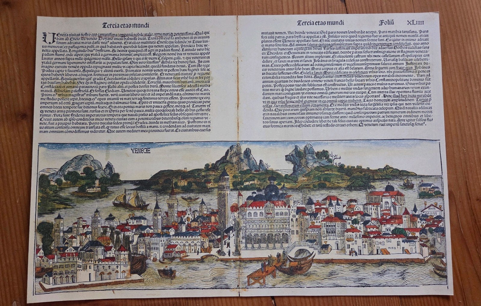 Reproductie Antieke Kaart Venetië - 15e Eeuw, Antiek en Kunst, Ophalen of Verzenden