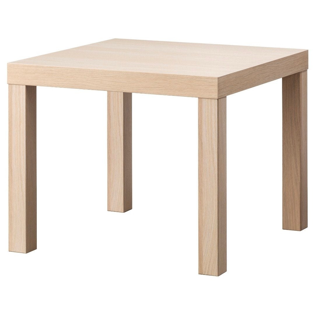 Twee Eiken Lack tafeltjes Ikea, Ophalen, Vierkant, Zo goed als nieuw, Modern, minimalistisch