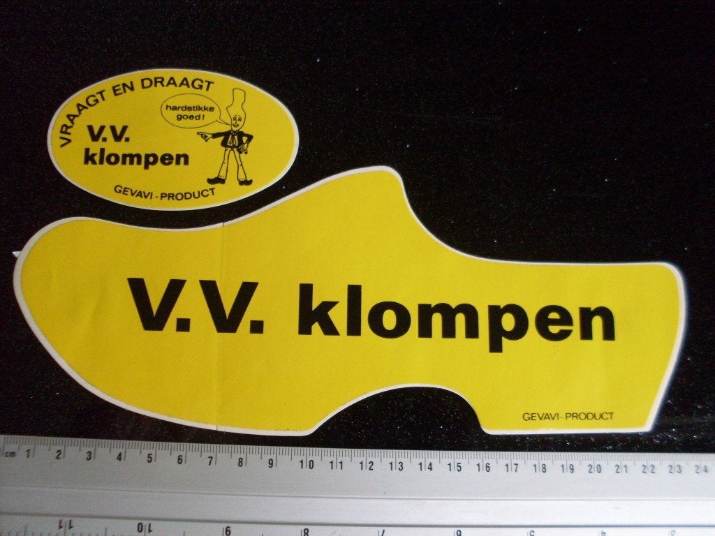 2x sticker v.v. klompen gevavi product logo, Verzenden, Zo goed als nieuw, Merk
